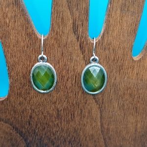 Green gem earrings
